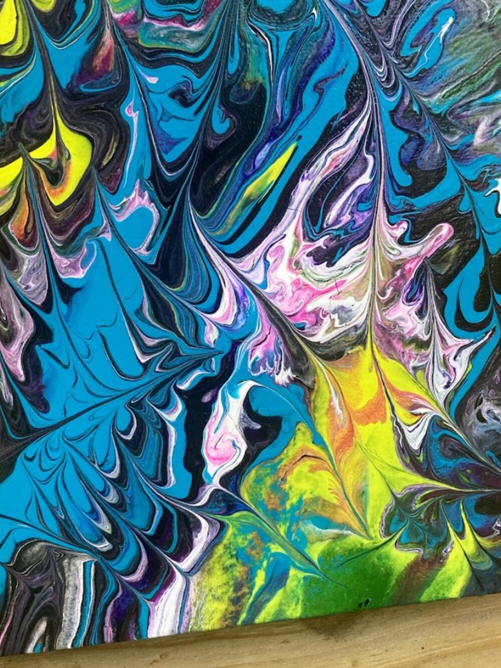 Original 11x14 Acrylic Abstrat Fluid Paint Pouring Art On Canvas Board 11x14 OOK